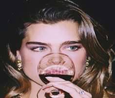 Brooke Shields consuming alcohol